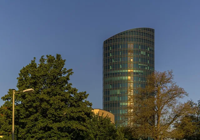 office building, nature, trees, heaven, architecture, building, modern, city, window, design, blue, glass, office, tower, high, exterior view, corporate, business, structure, company, property, perspective. Paid social agencies buyer personas: coded records to cards